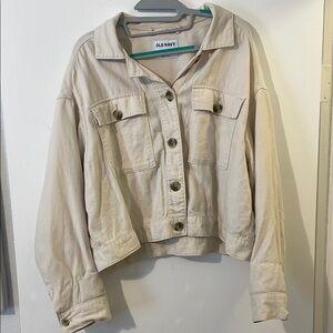 Old Navy Cream Jean Jacket Classic Denim Style